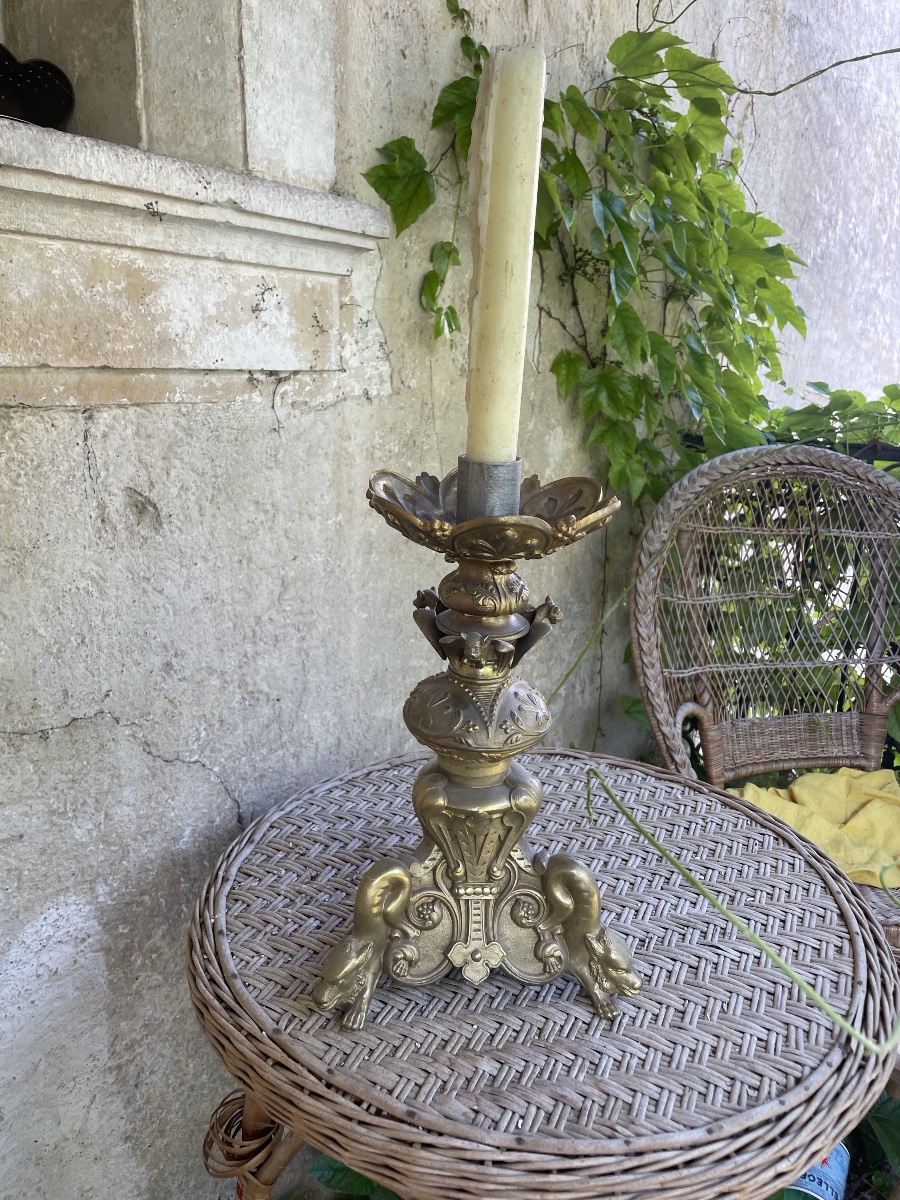 Candle Holder Decorated With Wolves And Bats -photo-3