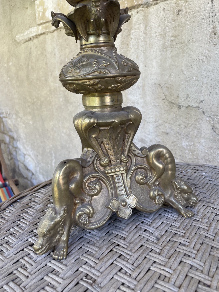 Candle Holder Decorated With Wolves And Bats -photo-4