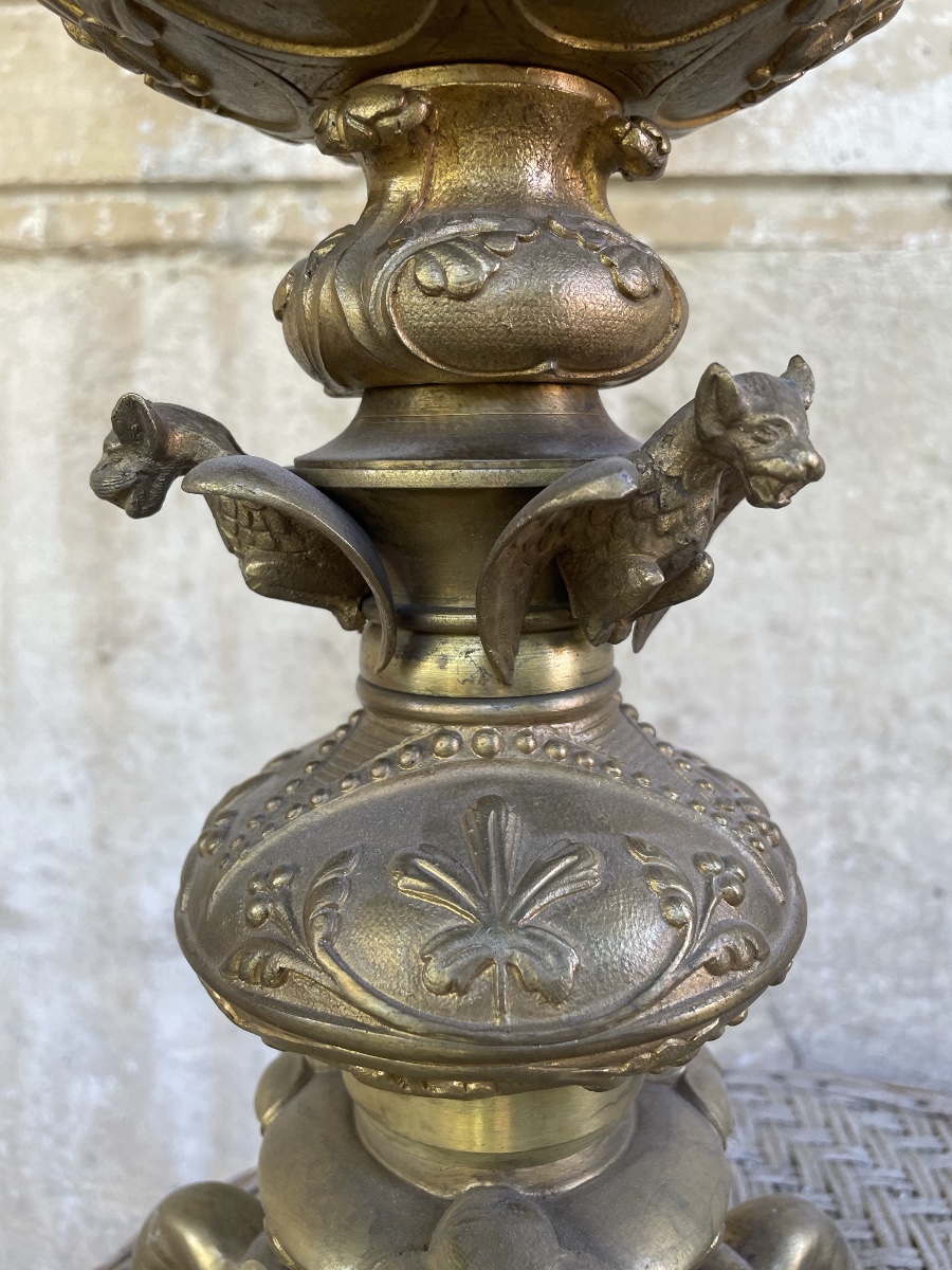 Candle Holder Decorated With Wolves And Bats -photo-1