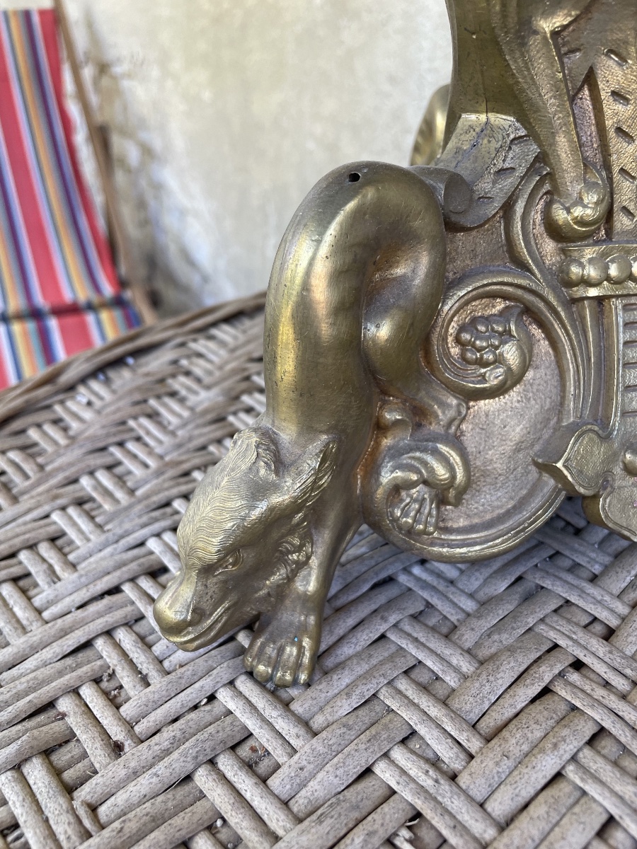 Candle Holder Decorated With Wolves And Bats -photo-2