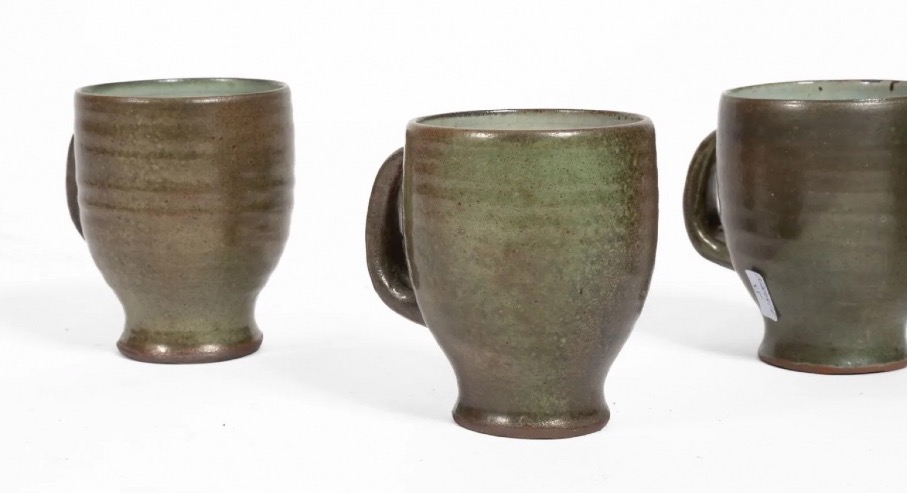 J And N Pierlot, Glazed Stoneware Set With An Owl Design -photo-2