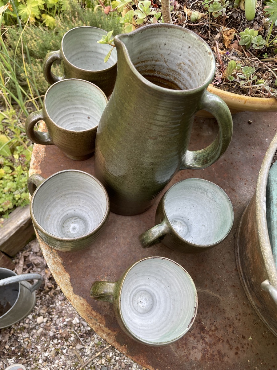 J And N Pierlot, Glazed Stoneware Set With An Owl Design -photo-5