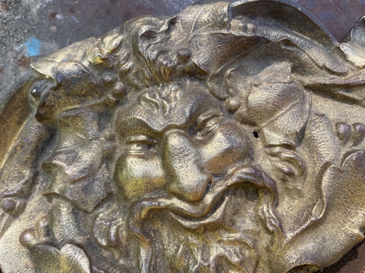 Décor en bronze tête de Bacchus -photo-3