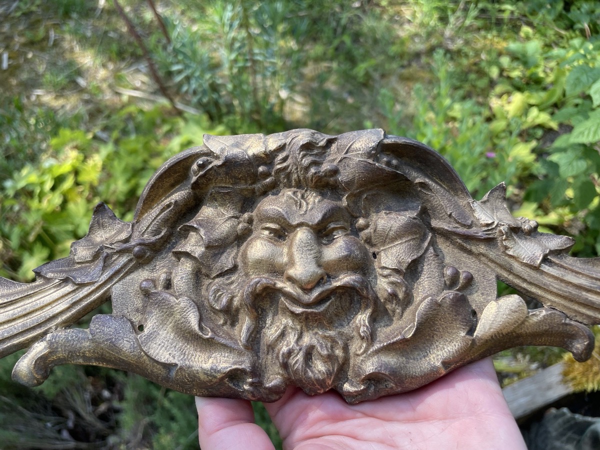 Décor en bronze tête de Bacchus -photo-6