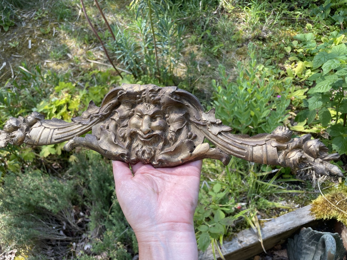Décor en bronze tête de Bacchus -photo-8