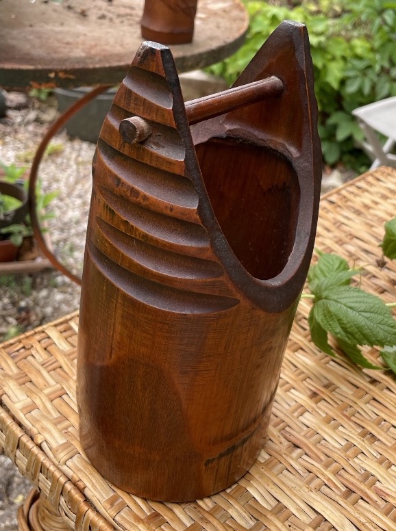 Ikebana Vase In Carved Bambou