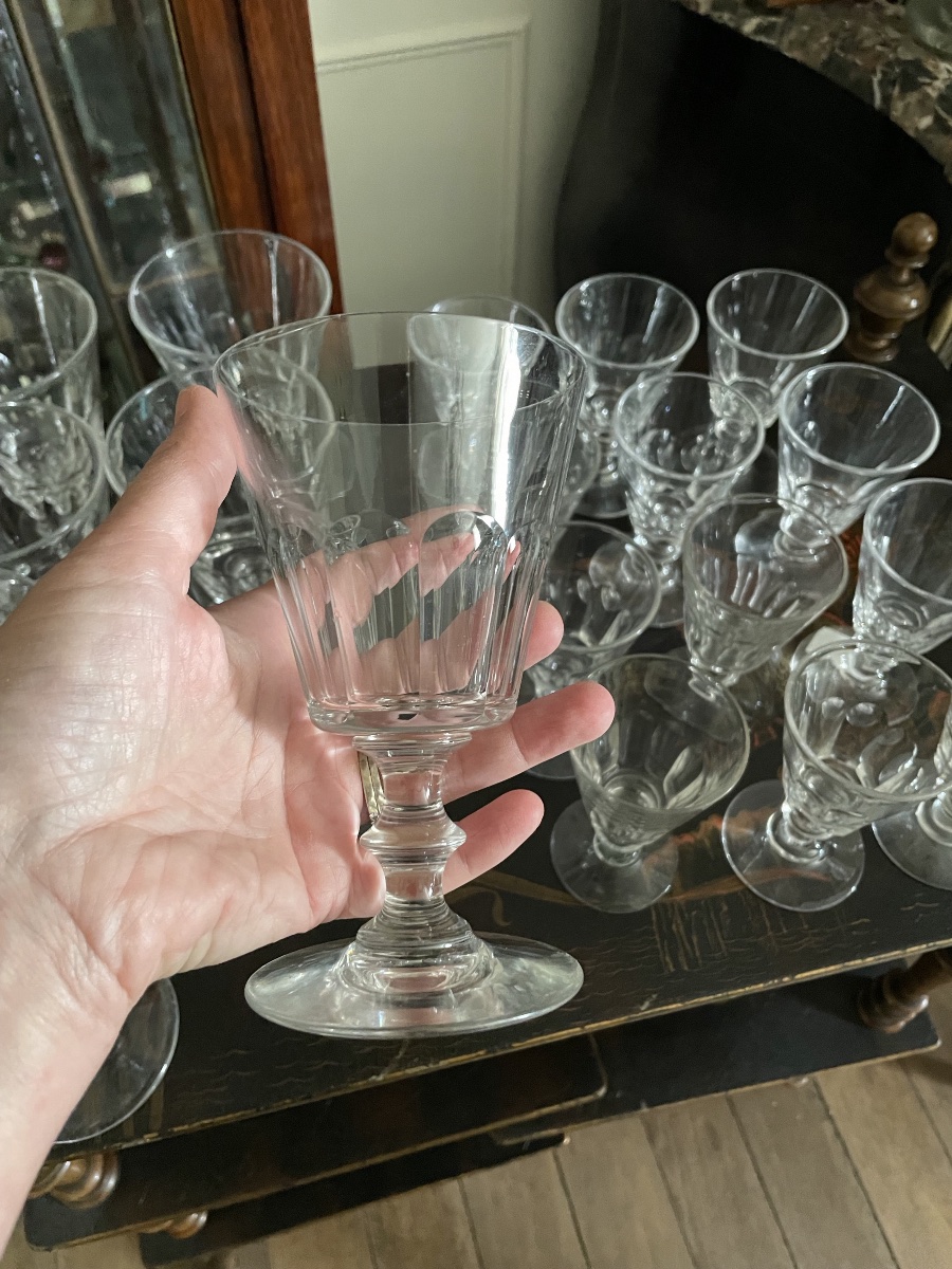 Les 18 verres Louis Philippe en cristal -photo-1