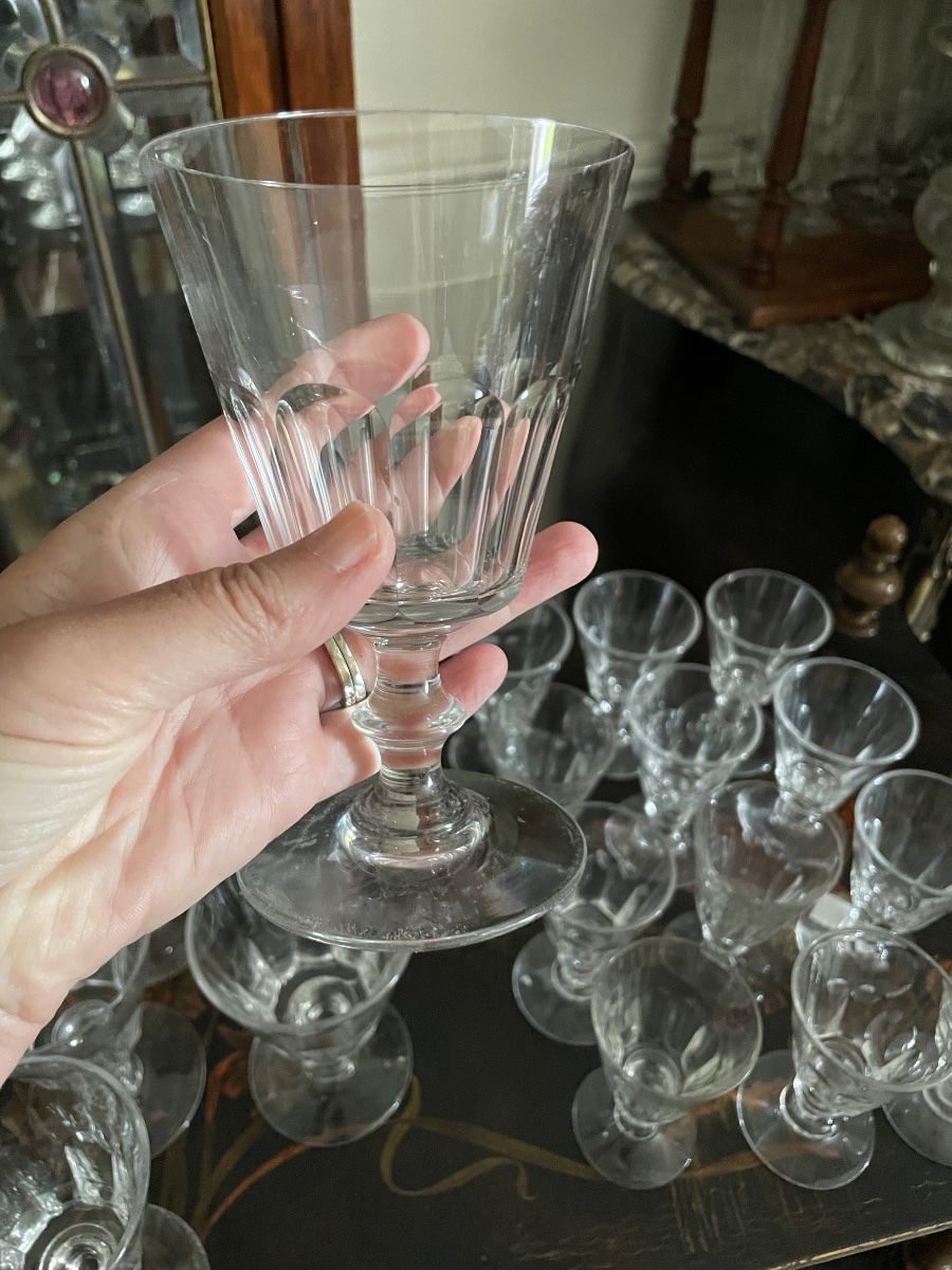 Les 18 verres Louis Philippe en cristal -photo-2