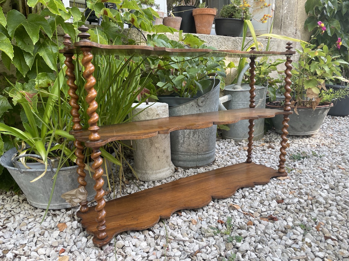 Small Side Shelf Made Of Turned Wood -photo-4
