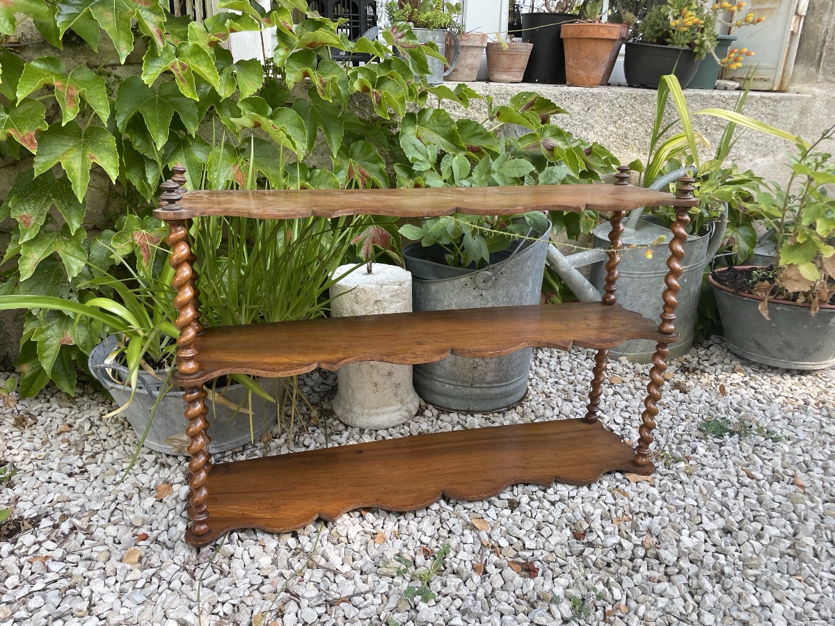Small Side Shelf Made Of Turned Wood -photo-6