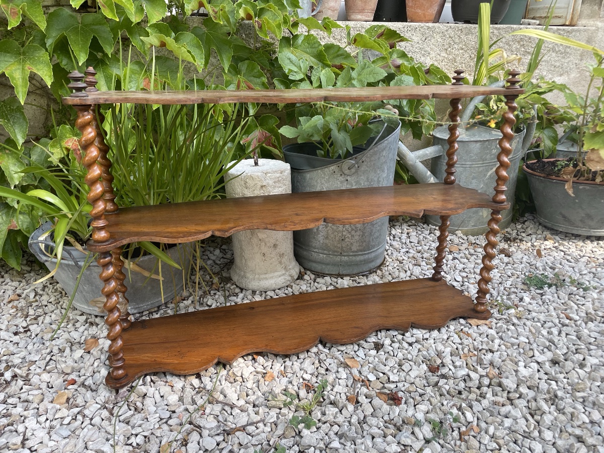 Small Side Shelf Made Of Turned Wood -photo-7