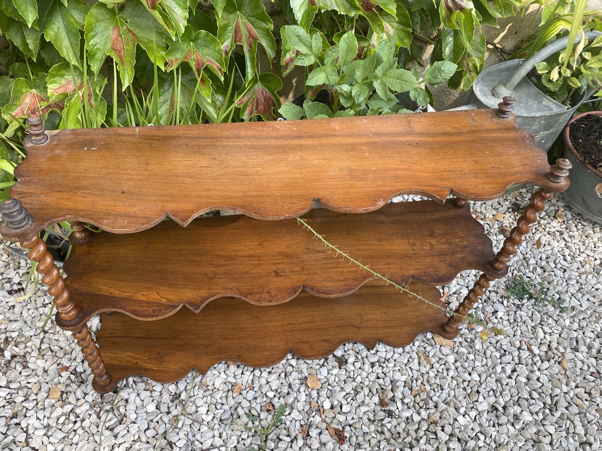 Small Side Shelf Made Of Turned Wood -photo-8