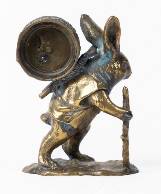 Pendule en bronze, lapin colporteur Angleterre, vers 1900-photo-2