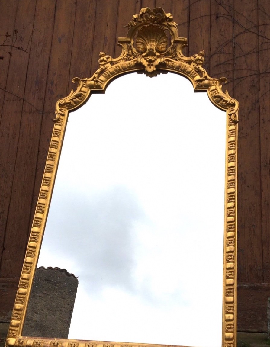 GRAND MIROIR DE CHEMINÉE DE STYLE LOUIS XV ( 182 X 96 CM)-photo-3