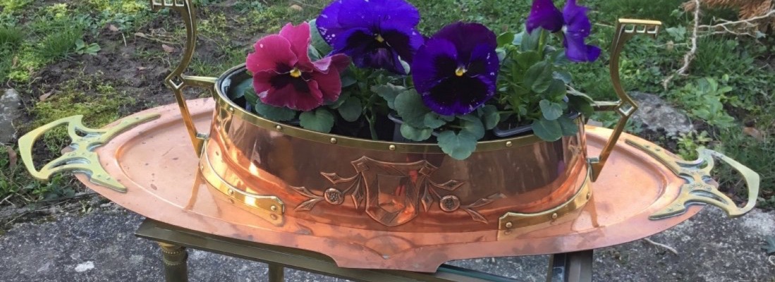 Large Planter And Its Arts And Crafts-style Base (62.5 Cm)-photo-3