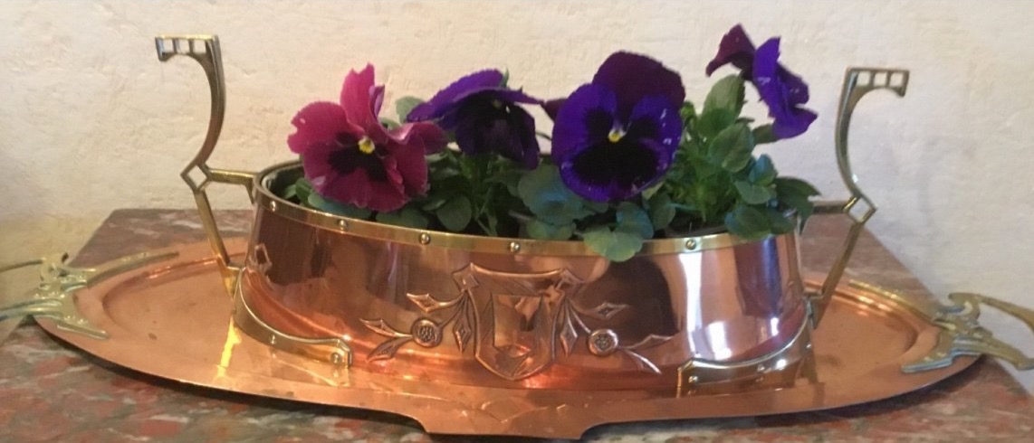 Large Planter And Its Arts And Crafts-style Base (62.5 Cm)-photo-6