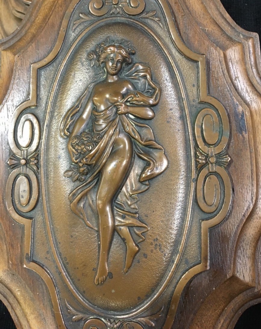 LES QUATRE SAISONS, SUITE DE QUATRE MÉDAILLONS ART NOUVEAU-photo-2