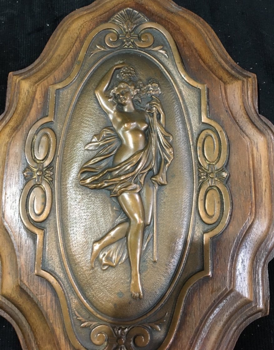 LES QUATRE SAISONS, SUITE DE QUATRE MÉDAILLONS ART NOUVEAU-photo-3