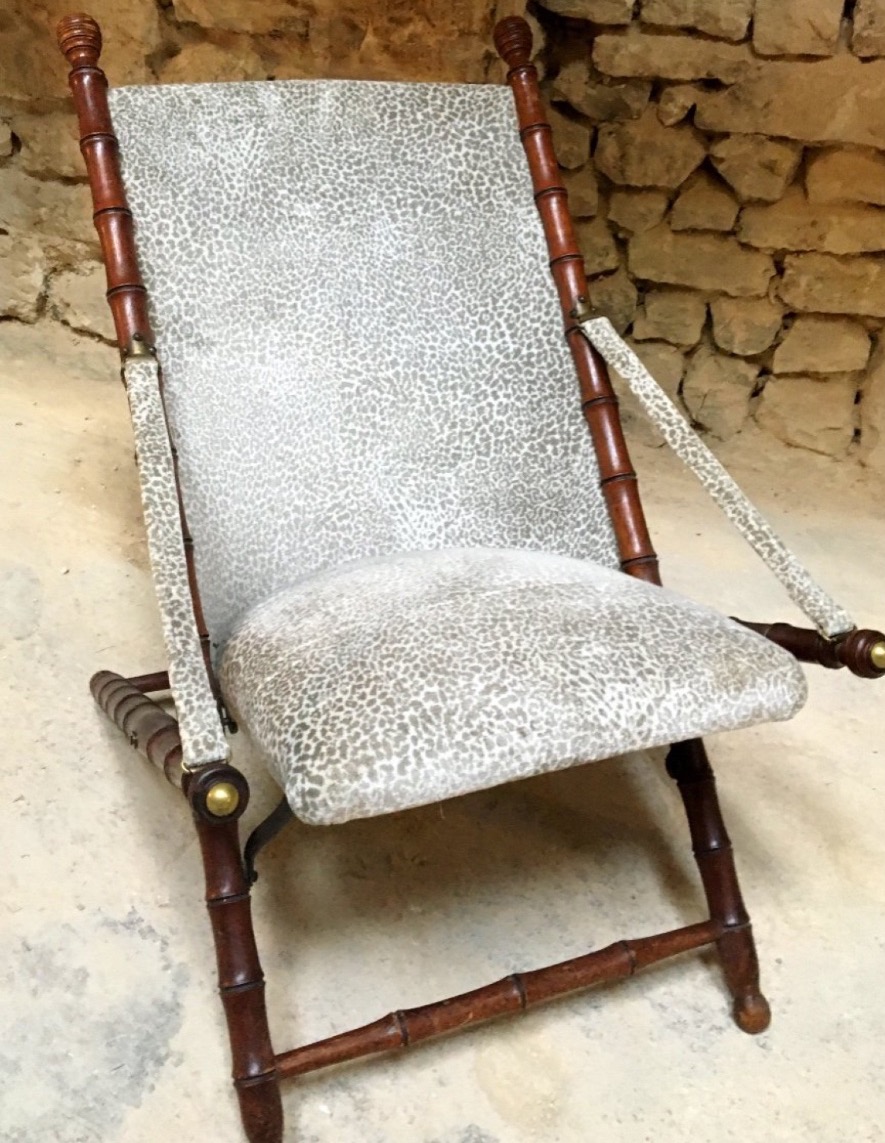 Bamboo-look Wooden Recliner-photo-3