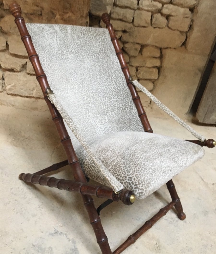 Bamboo-look Wooden Recliner-photo-4