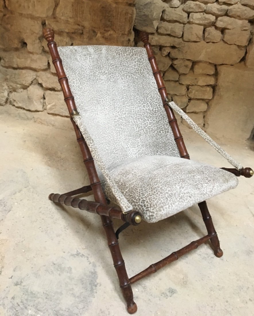 Bamboo-look Wooden Recliner-photo-3