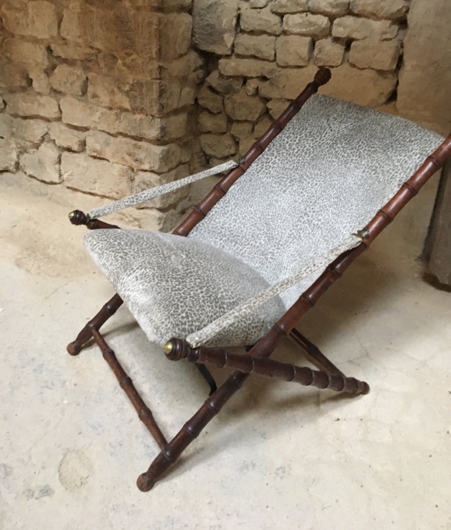 Bamboo-look Wooden Recliner-photo-4