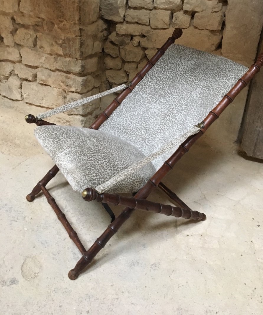 Bamboo-look Wooden Recliner-photo-5