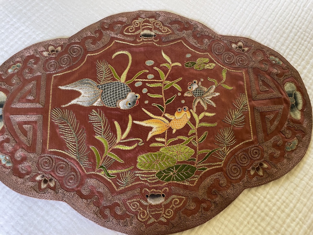 Chinese Embroidery With Fish Motifs -photo-1