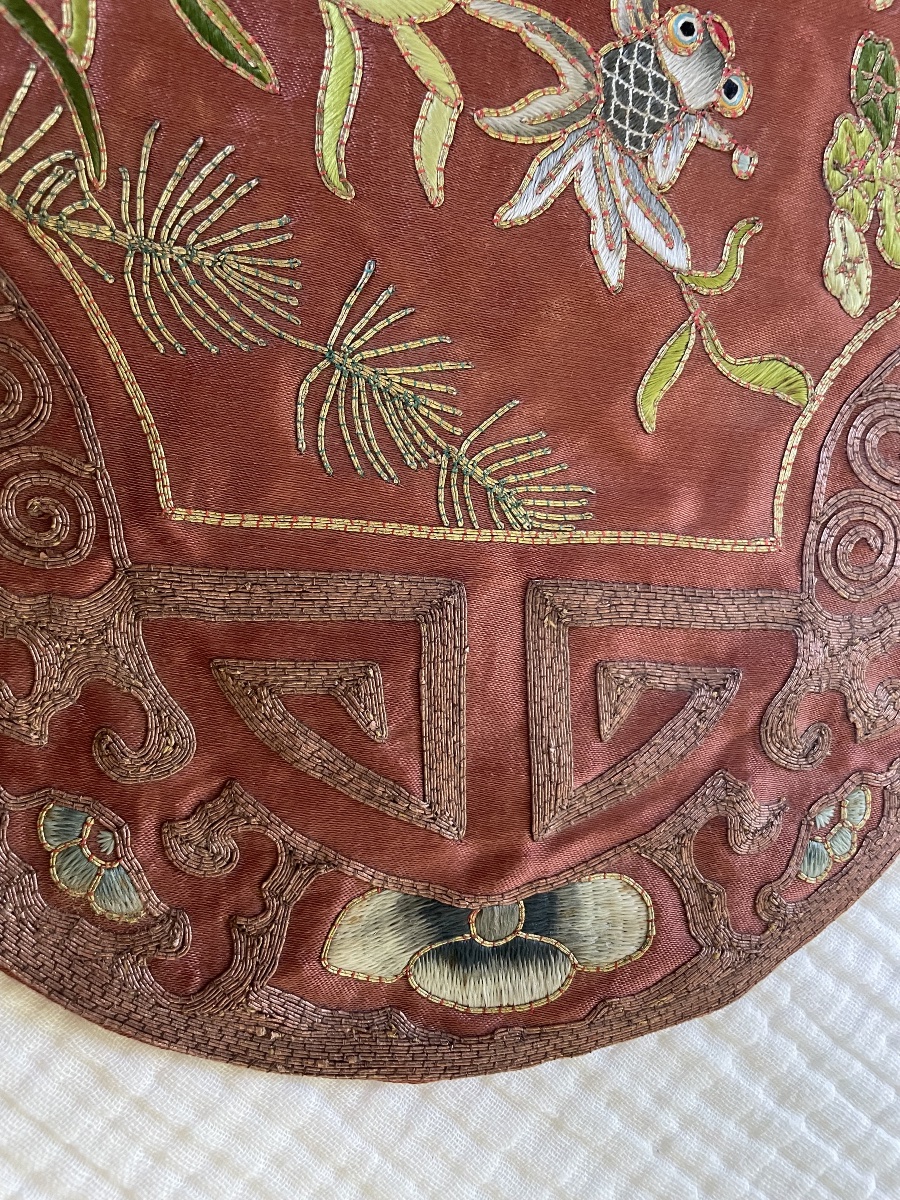 Chinese Embroidery With Fish Motifs -photo-6