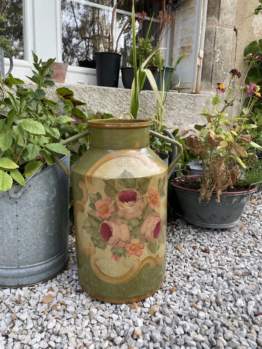 Porte parapluies à décor d’un bouquet de fleurs -photo-2
