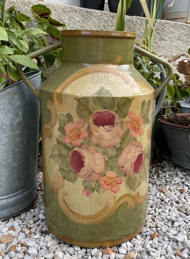 Porte parapluies à décor d’un bouquet de fleurs 