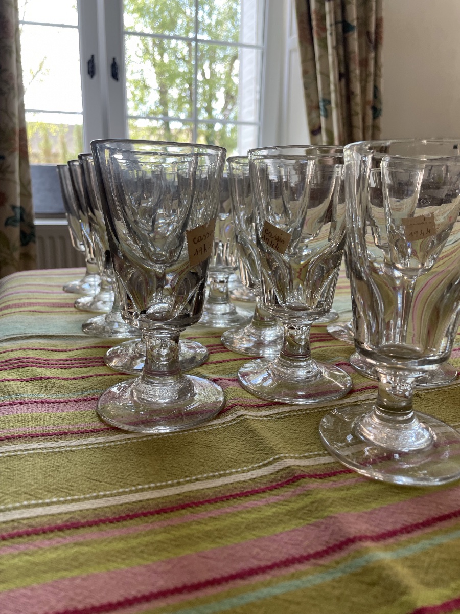Rare suite de 15 verres à absinthe, XIXème -photo-3