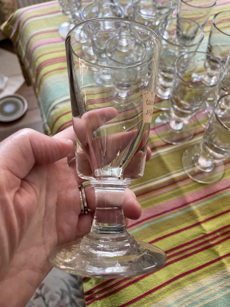 Rare suite de 15 verres à absinthe, XIXème -photo-5