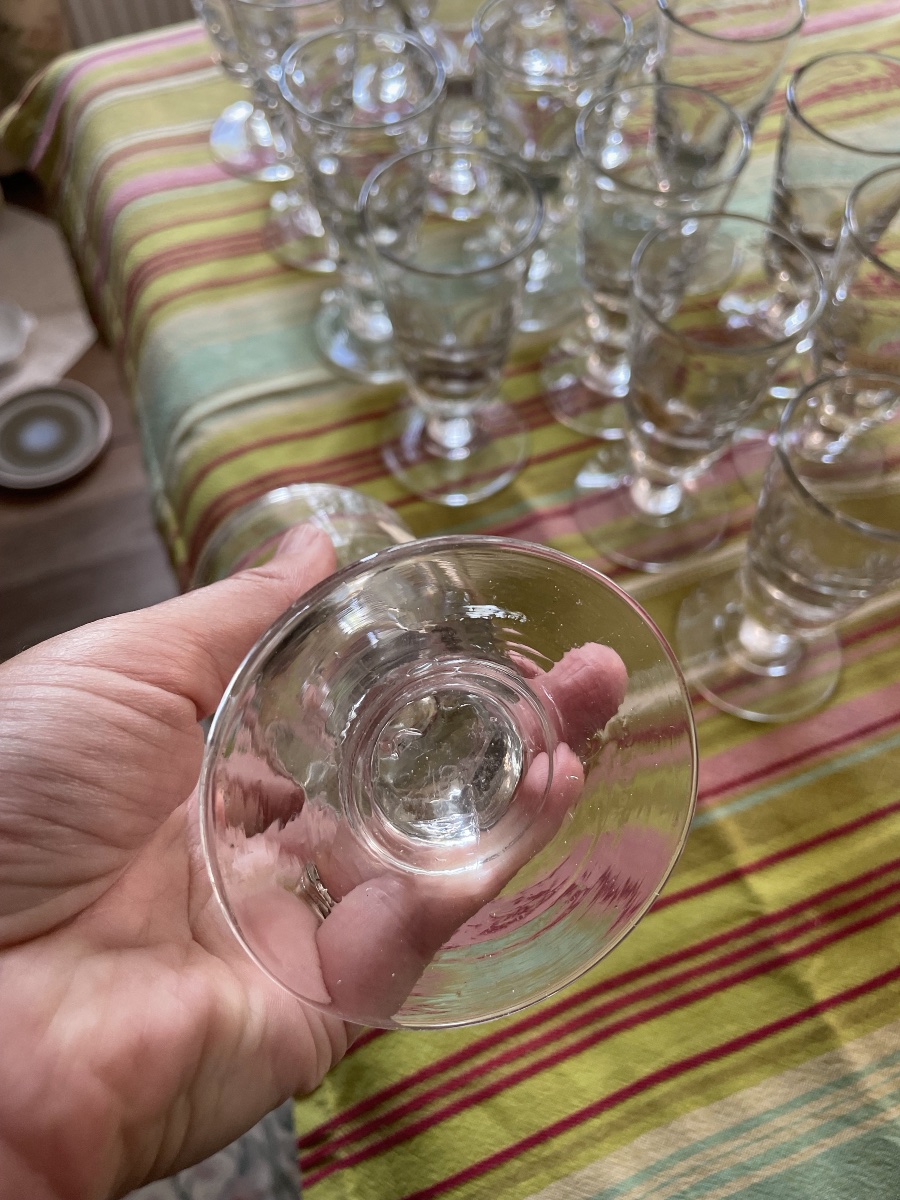 Rare suite de 15 verres à absinthe, XIXème -photo-6