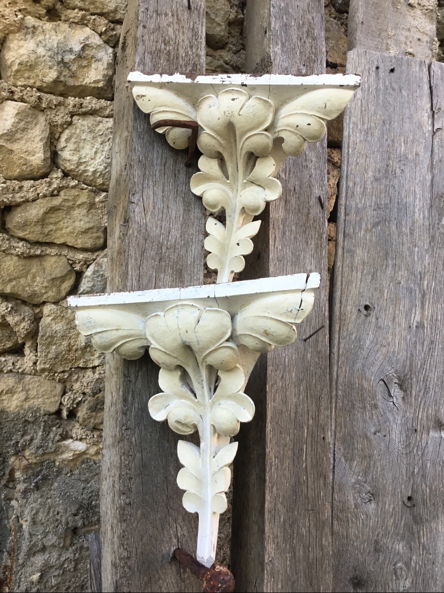 La paire de petites consoles d’angle Art Nouveau -photo-3