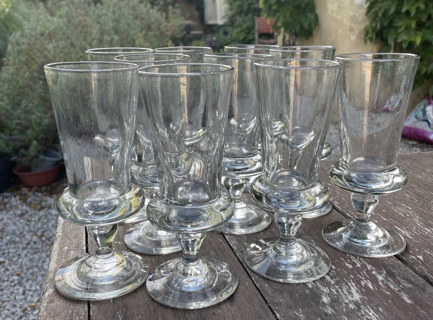 Set Of 8 Absinthe Glasses With A Flange (+2)-photo-2