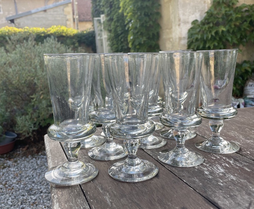 Set Of 8 Absinthe Glasses With A Flange (+2)-photo-3