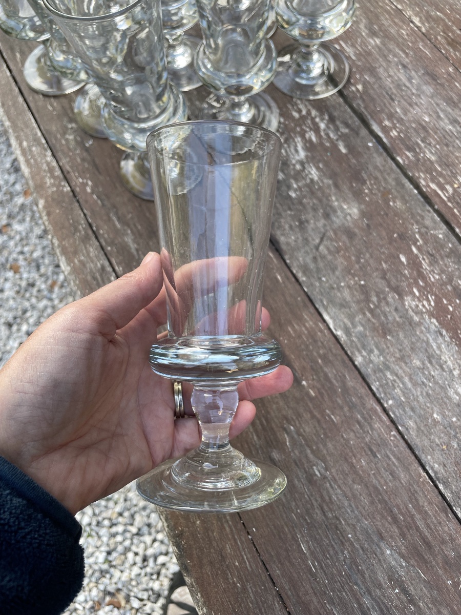 Set Of 8 Absinthe Glasses With A Flange (+2)-photo-4