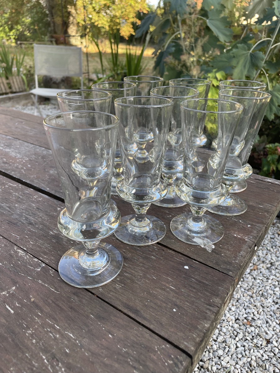 Set Of 8 Absinthe Glasses With A Flange (+2)-photo-3