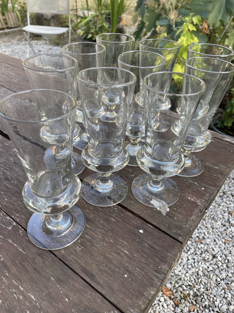 Set Of 8 Absinthe Glasses With A Flange (+2)-photo-5