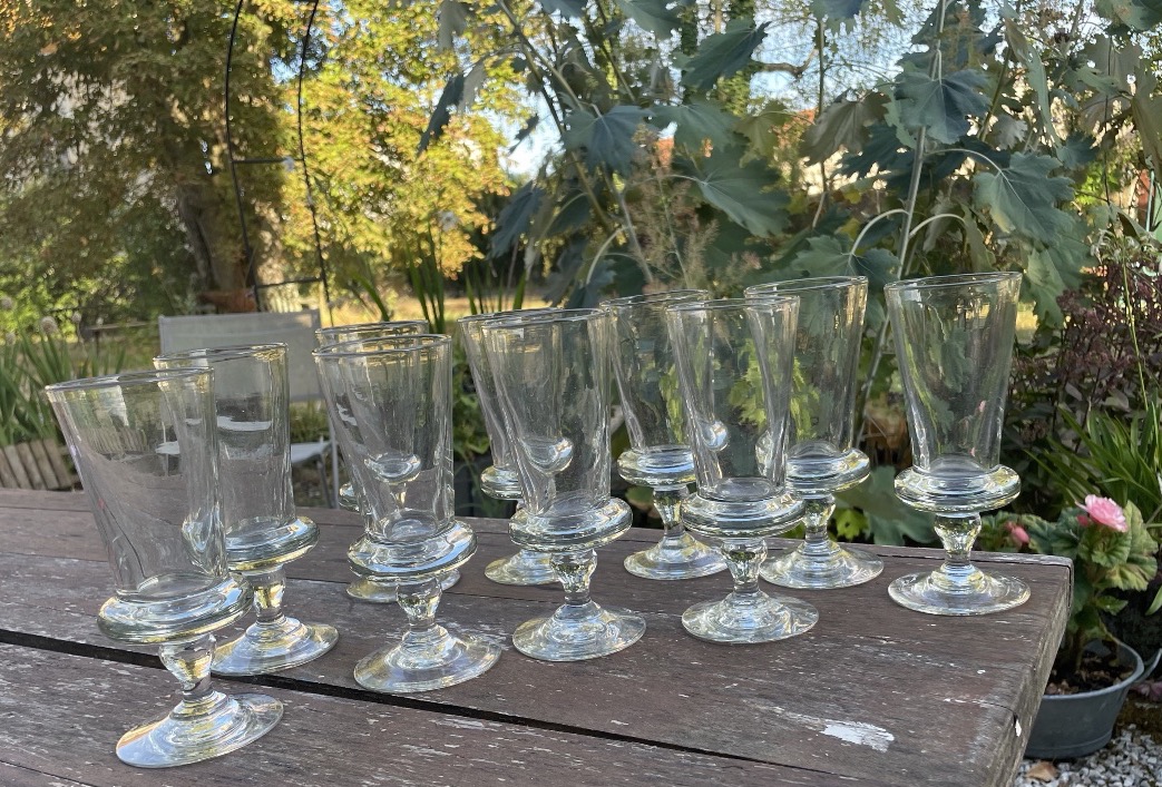 Set Of 8 Absinthe Glasses With A Flange (+2)-photo-6