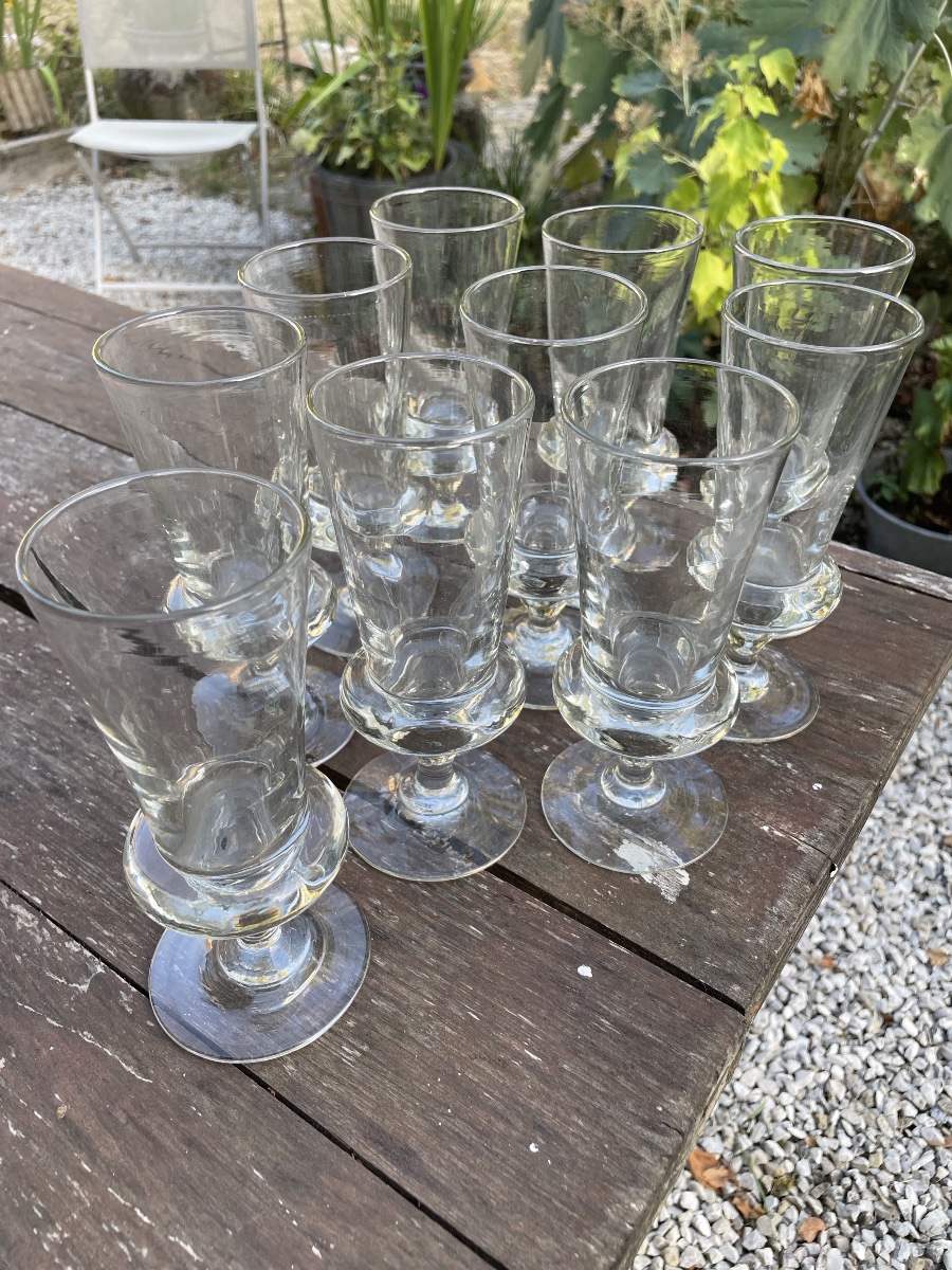 Set Of 8 Absinthe Glasses With A Flange (+2)-photo-8