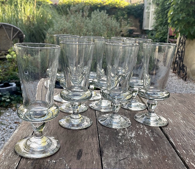 Set Of 8 Absinthe Glasses With A Flange (+2)