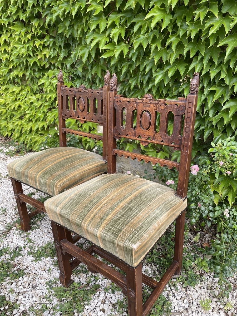 A Pair Of Chairs With Oriental Motifs, 19th Century -photo-5