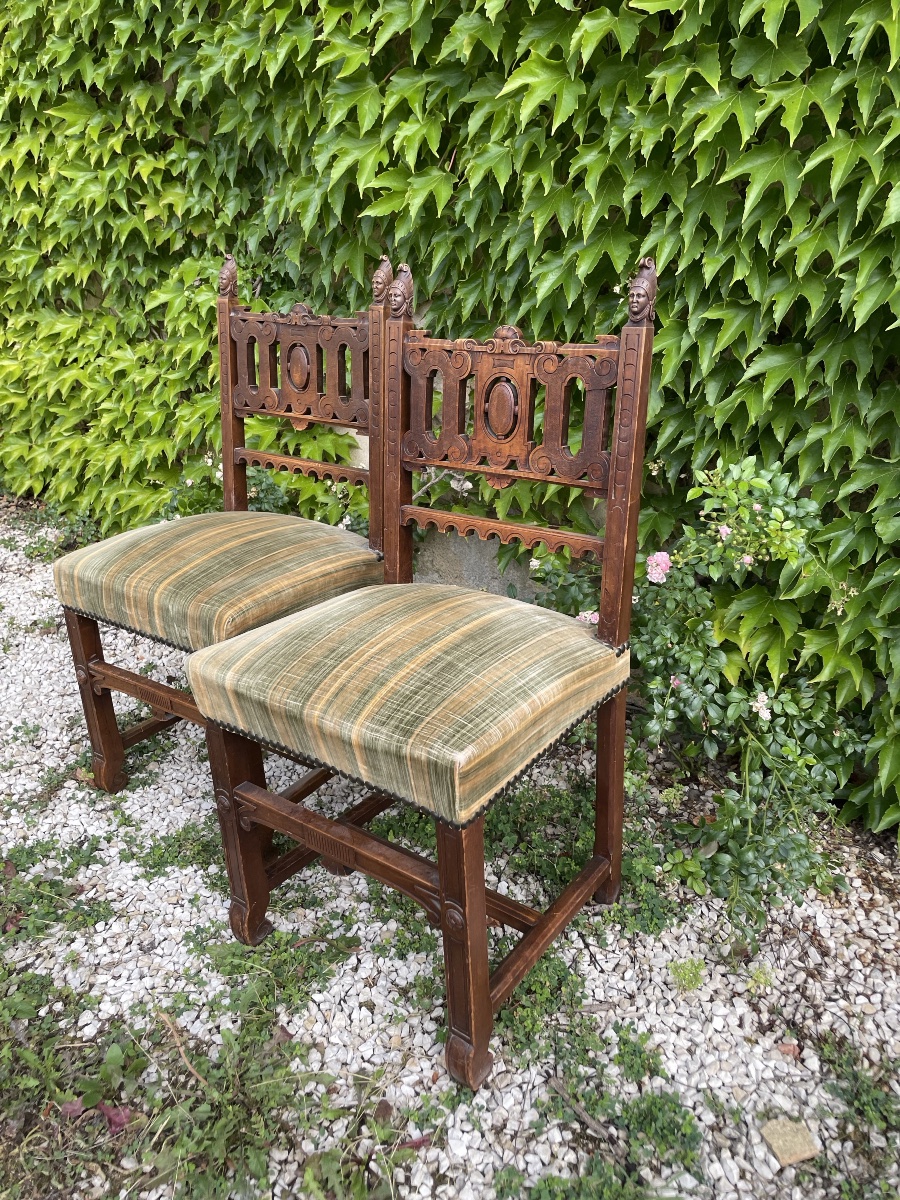 A Pair Of Chairs With Oriental Motifs, 19th Century -photo-7