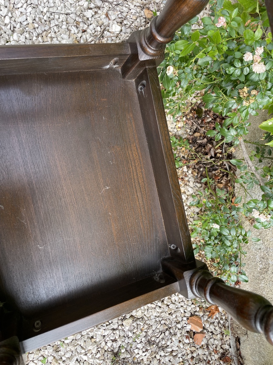 Pair Of Stained Wooden End Tables, England -photo-2