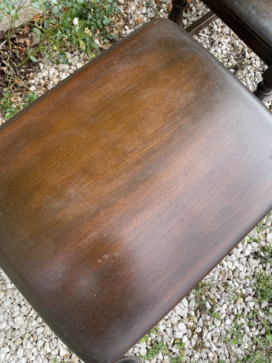 Pair Of Stained Wooden End Tables, England -photo-1