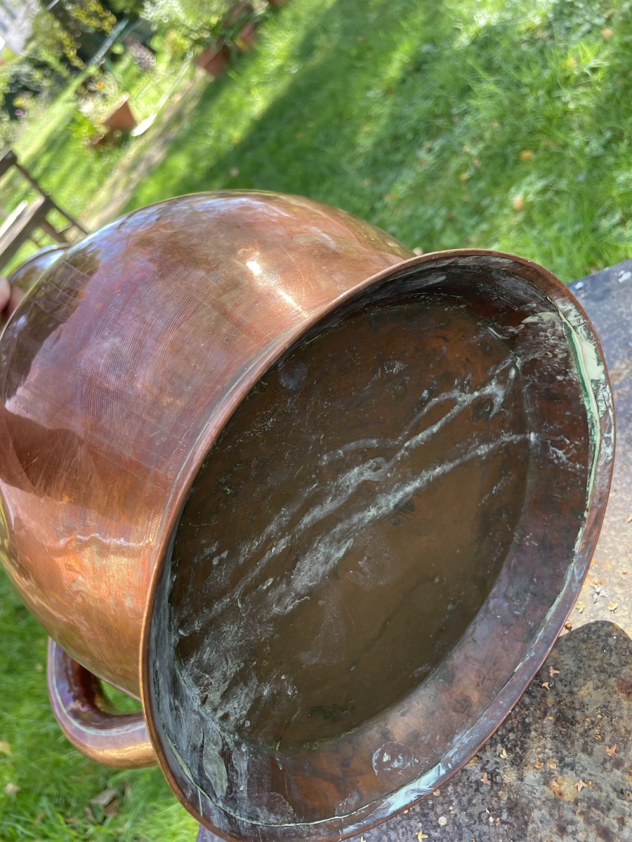 Imposing Copper Pitcher With A Double Patina -photo-5