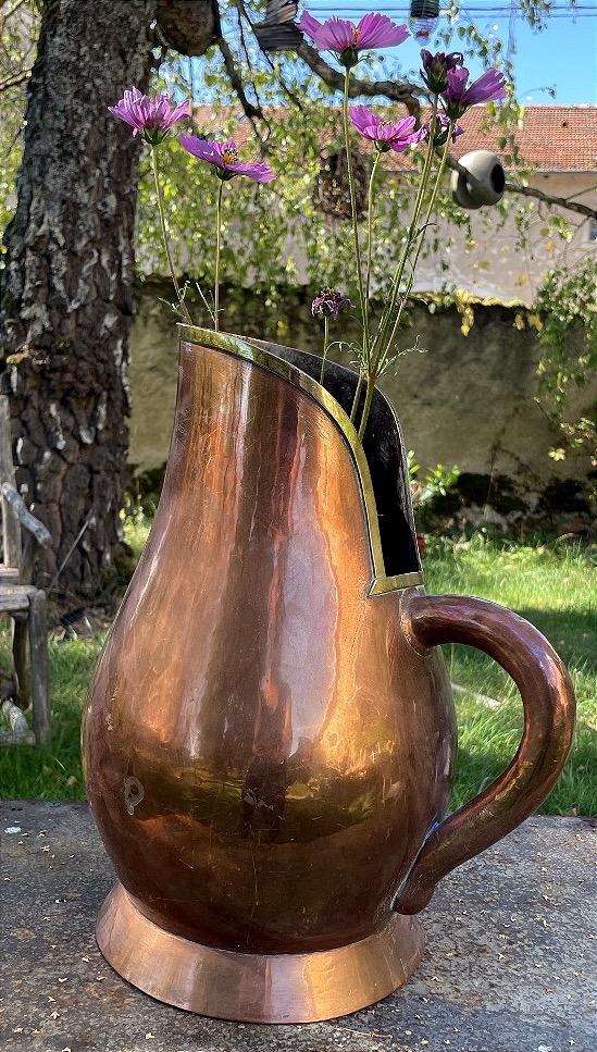 Imposing Copper Pitcher With A Double Patina 