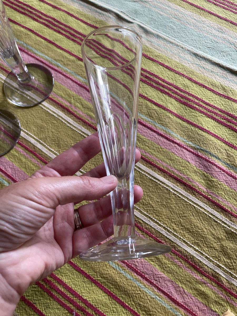 The 6 Antique Crystal Champagne Flutes -photo-1